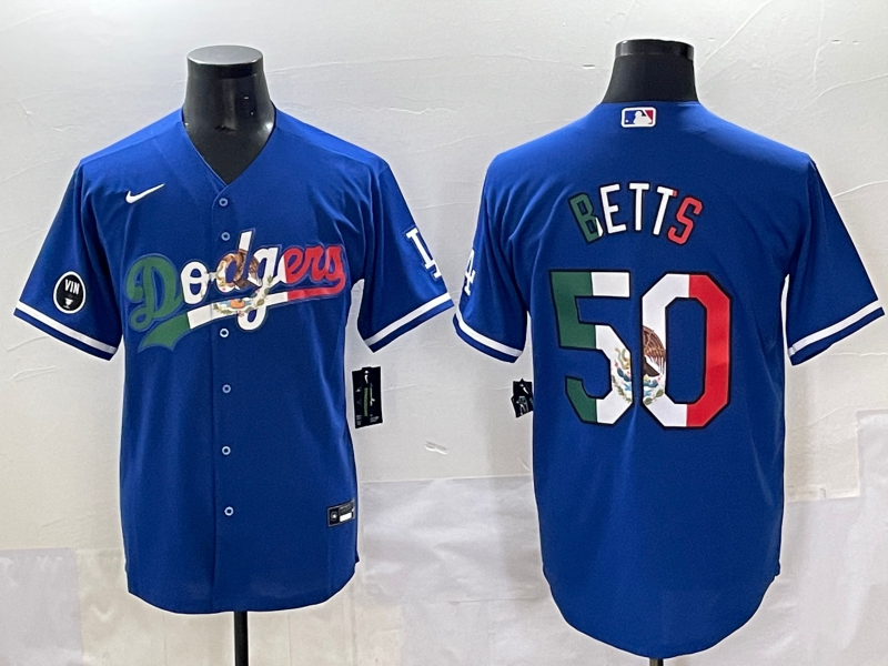 Men 2025 Los Angeles Dodgers #50 Betts Blue Nike 2025 MLB All Star Jersey style 021